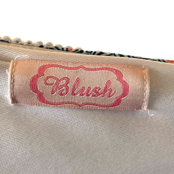 Blush Dress Womens Small Blue Mini Sleeveless V Neck Floral Aztec Fringe Casual - Picture 2 of 10